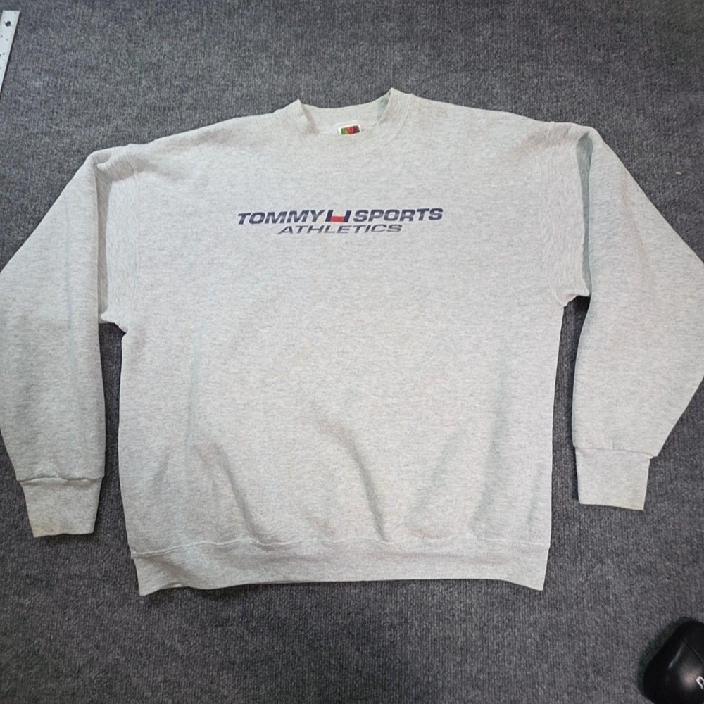 Fruit Of The Loom Sweatshirt Mens XL Gray Fleece Crew Neck Pullover Tommy Sports